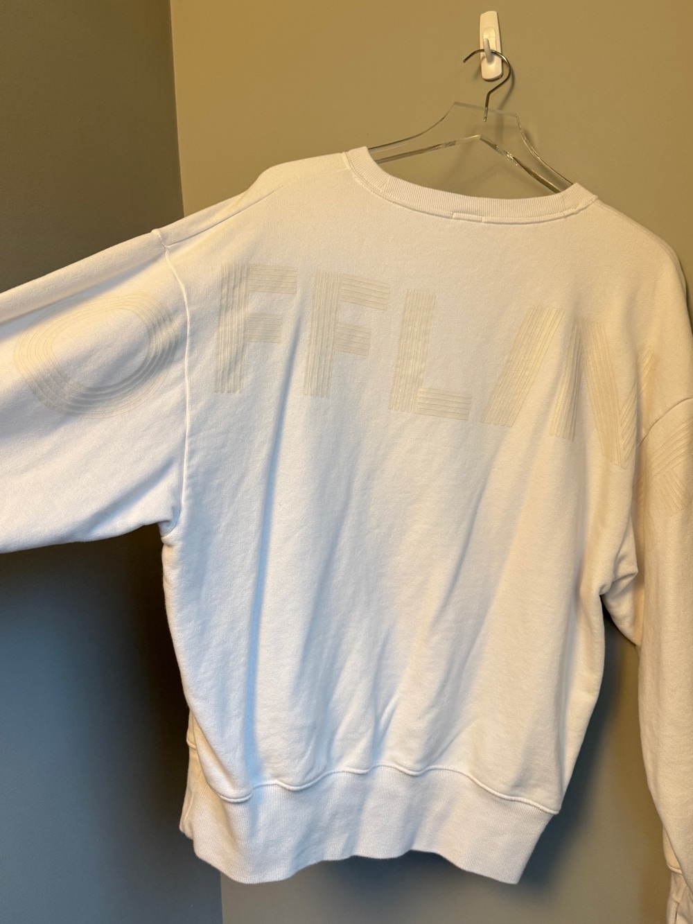 Aerie Offline Throw-Back Oversized Fleece Crewneck Sweatshirt Small White - Picture 6 of 8